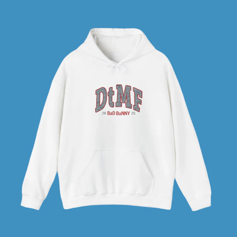 DTMF Merch - Red White Embroidery Hoodie