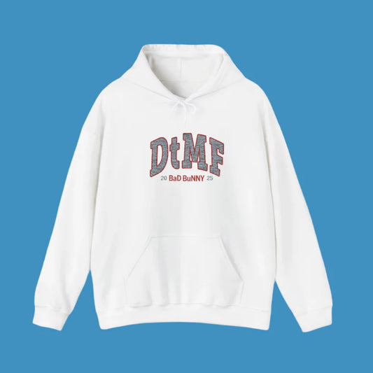 DTMF Merch - Red White Embroidery Hoodie